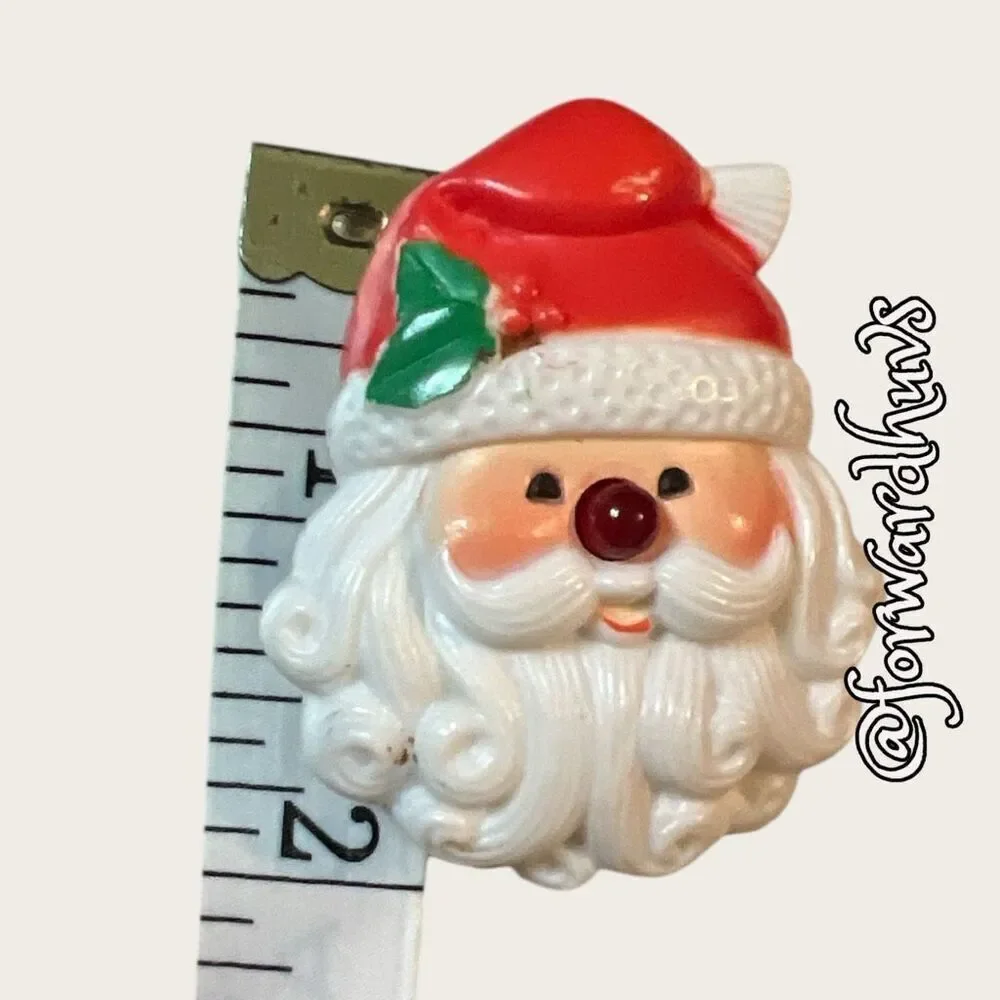 Bundle Sale 3 for $15 | Vintage Plastic Santa Brooch Pin - No Longer Lights Up